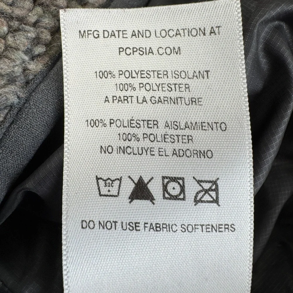 Patagonia Mixed Media Quilted Sherpa Snap-T Pullover Jacket‎ Gray Black Womens S